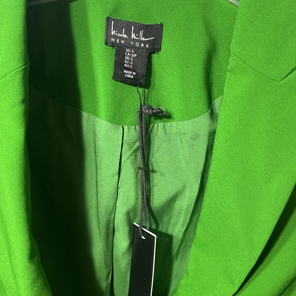 Nicole Miller Green Suit Jacket, Sz Small - Picture 2 of 7